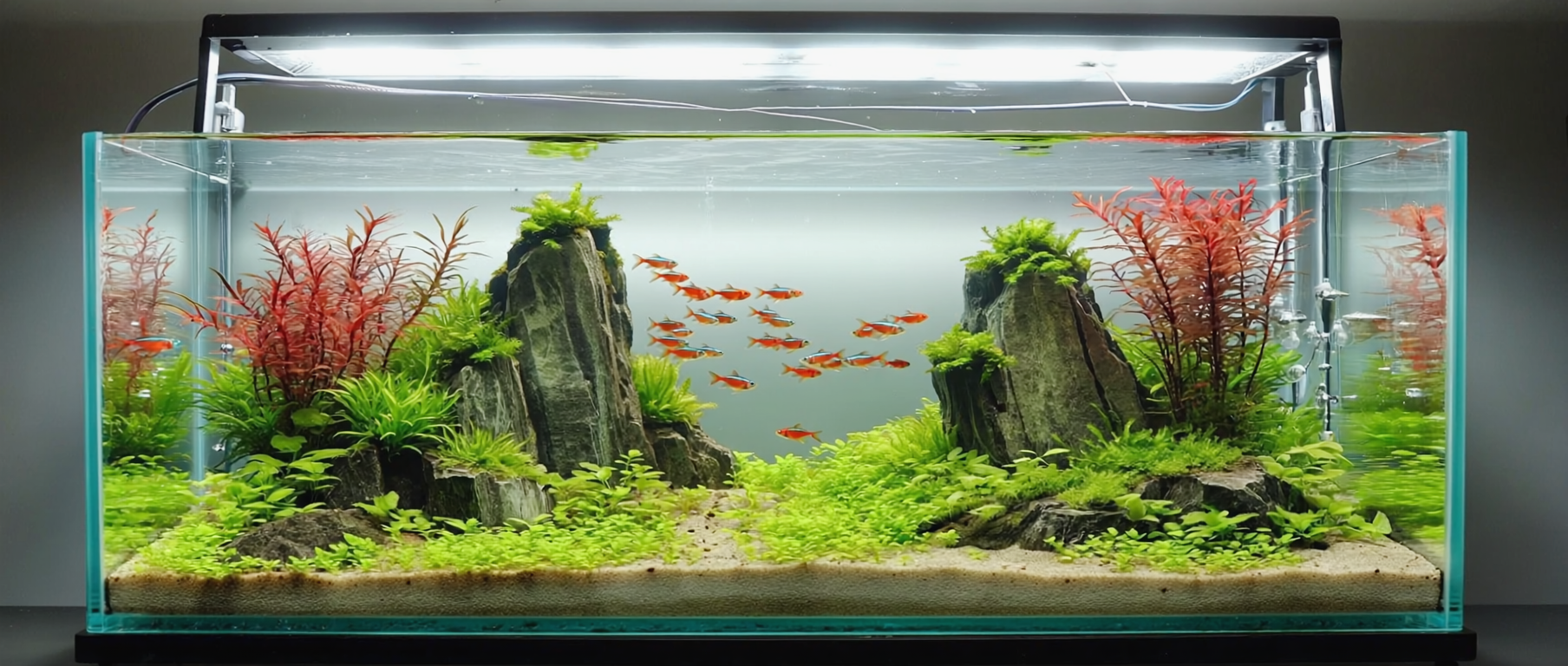 Detailaufnahme eines bepflanzten Aquariums